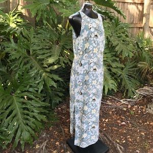 Vintage green floral print long maxi dress. 
By : CONCEPTS & DESIGN